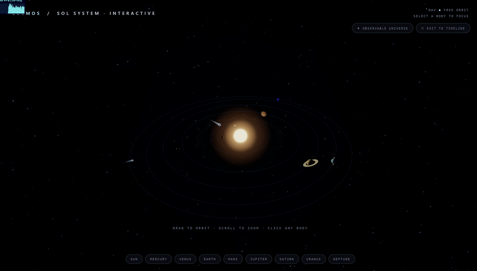 Cosmos, Interactive · WebGL